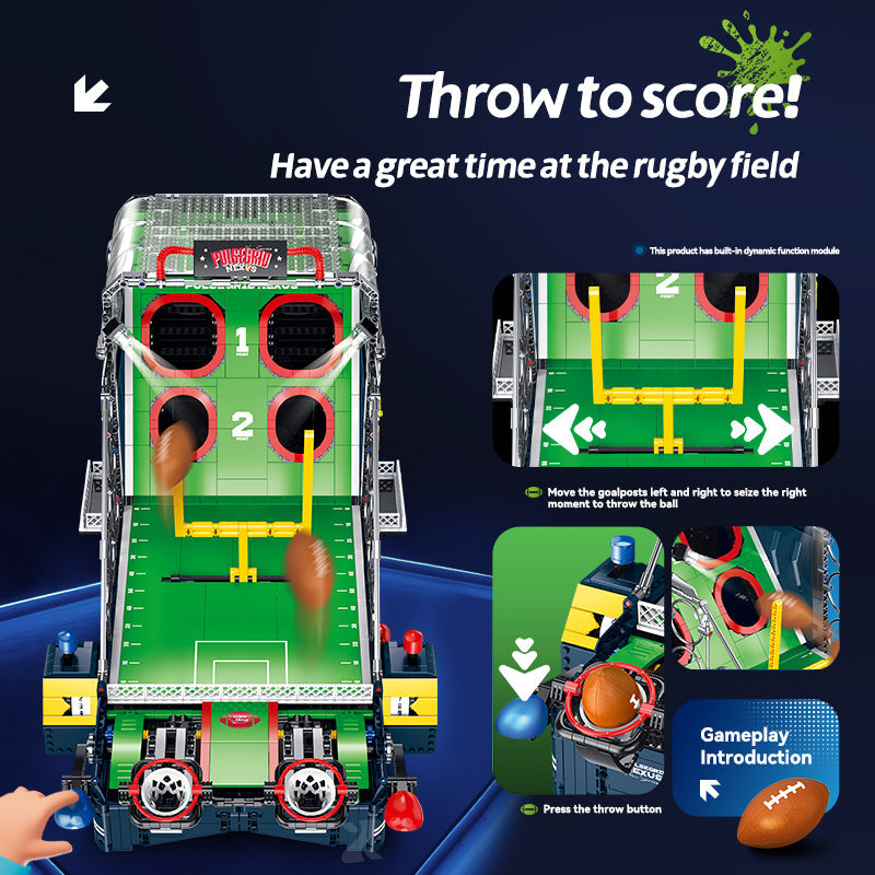 Brick MOC Rugby Kicker Target Arcade | 2272 pieces - Brick Car Merchant