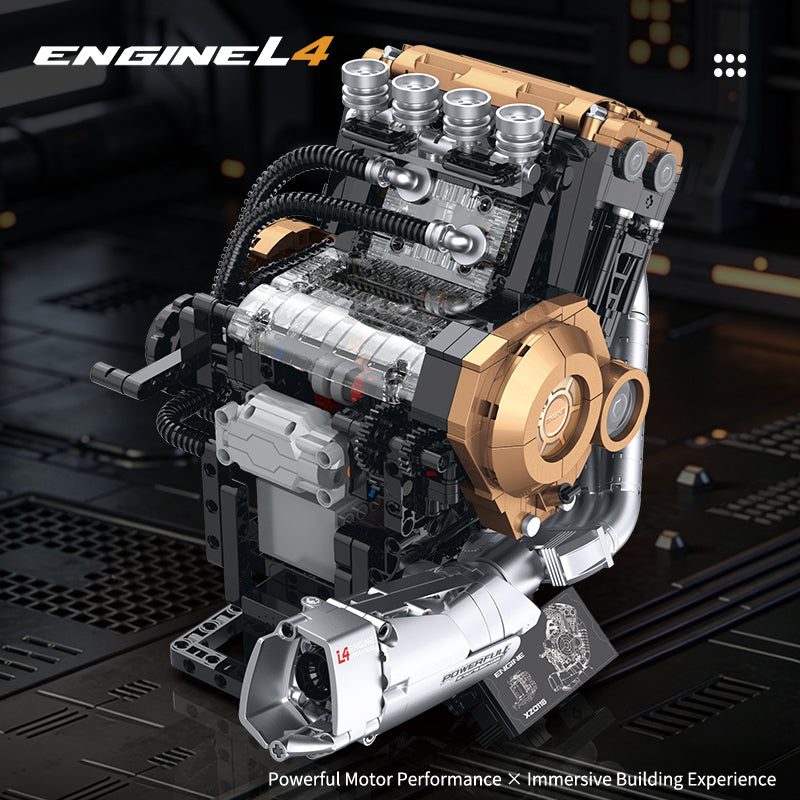 Brick MOC Honda Inline Four Motorised Engine | 931 pieces - Brick Car Merchant