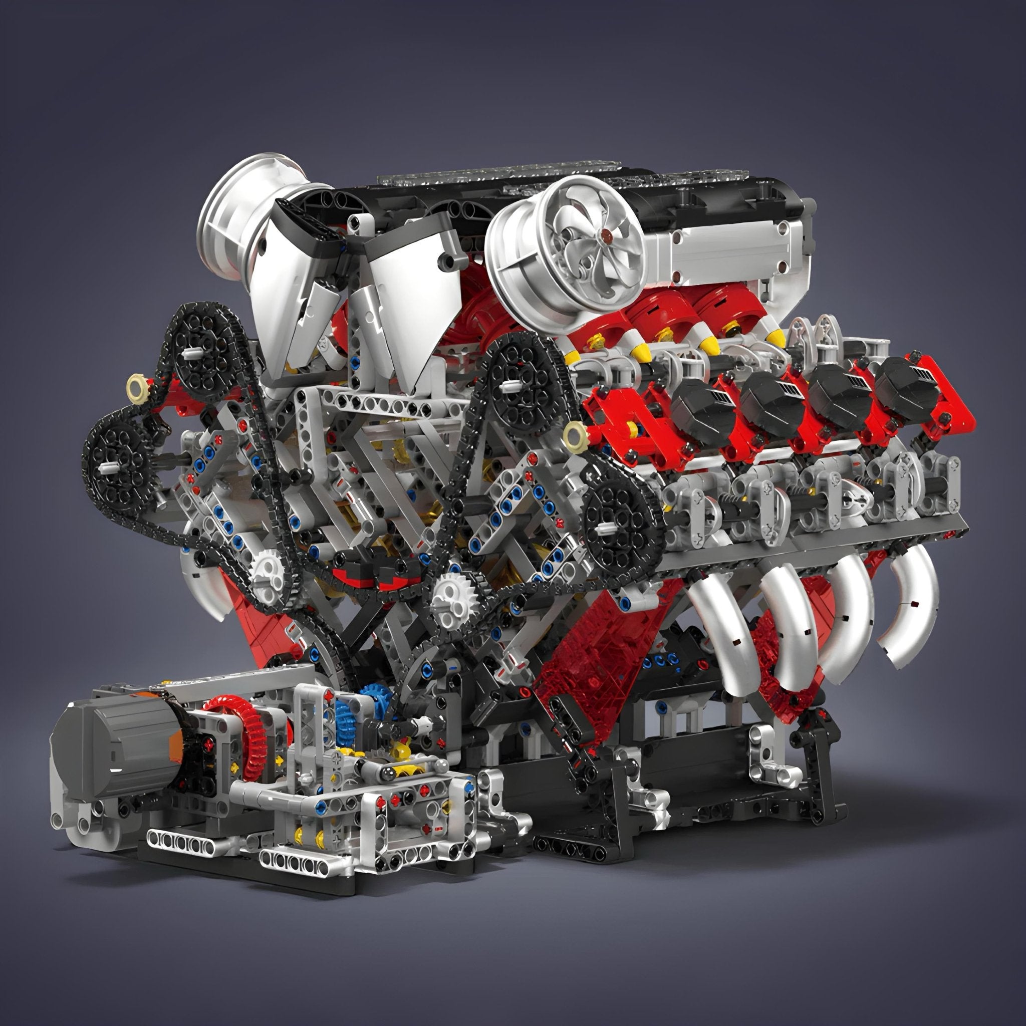 Brick MOC Italian F488 V8 Engine | 2717pcs - Brick Car Merchant