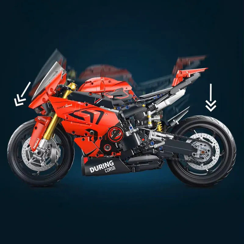 Brick MOC Italian V4 Racing Bike | 2024pcs - Brick Car Merchant