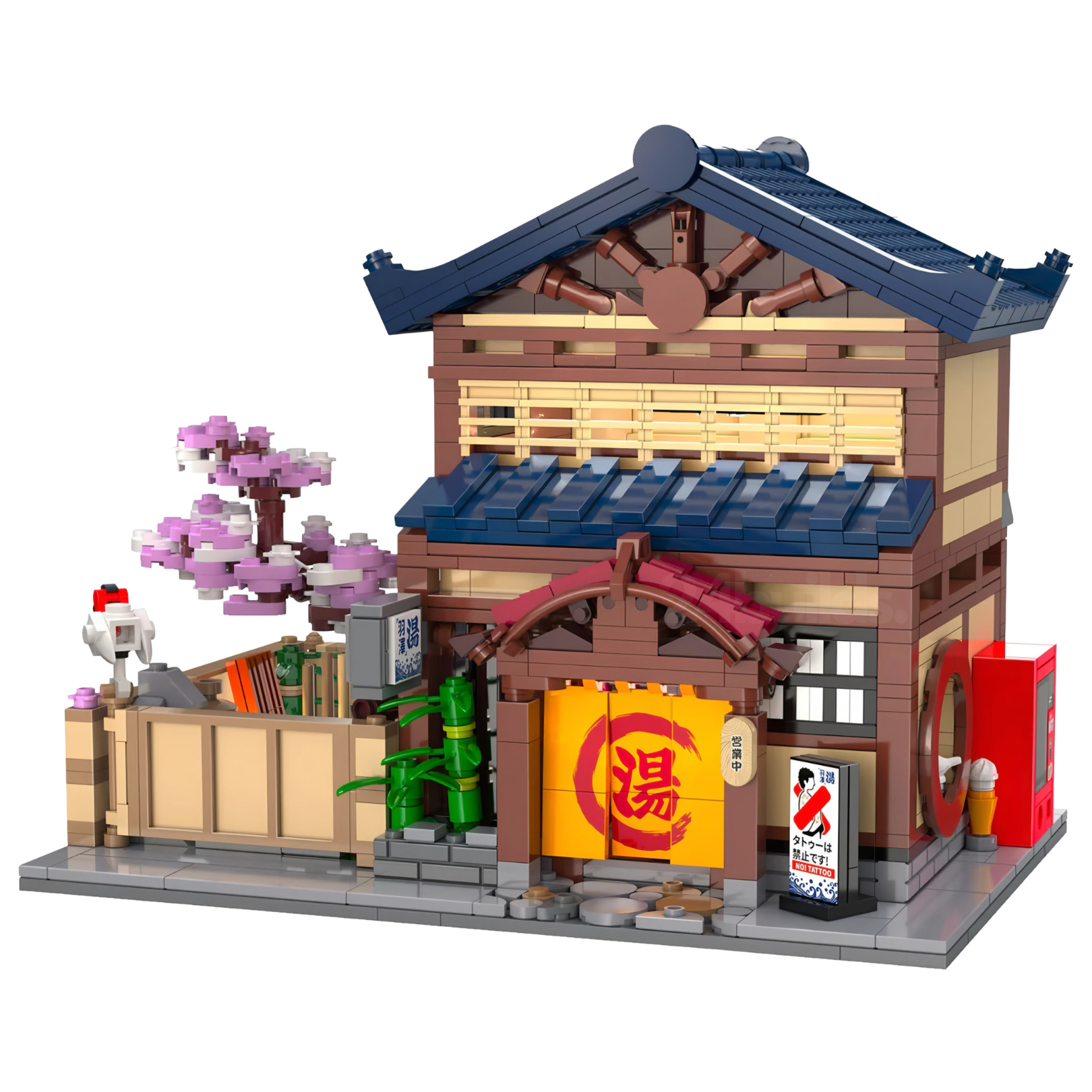 Brick MOC Japanese Sento | 1250pcs - Brick Car Merchant