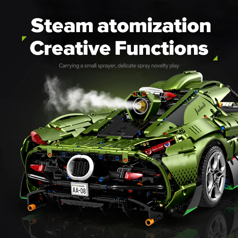 Brick MOC Koeningsegg Jesko Supercar | Remote Control, Electric Doors and Rear Spoiler, Electric Air Suspension, Steam Spray System, 3838pcs - Brick Car Merchant