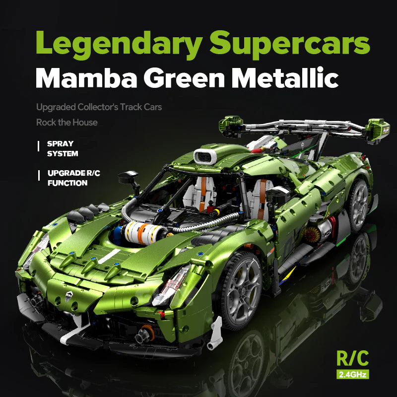 Brick MOC Koeningsegg Jesko Supercar | Remote Control, Electric Doors and Rear Spoiler, Electric Air Suspension, Steam Spray System, 3838pcs - Brick Car Merchant
