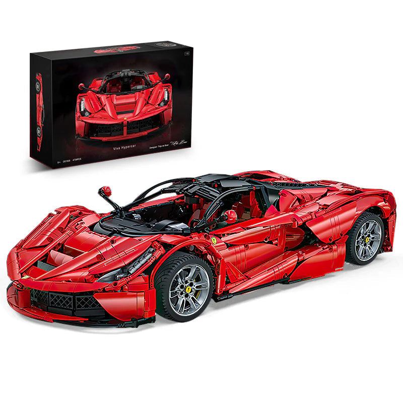 Brick MOC LaFerrari C6 Sportcar Building Kit | Butterfly Doors, Paddle Shifter, Signature Features, 4739 pcs - Brick Car Merchant