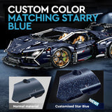 LEGO MOC Lamborghini Aventador | Remote Control, Electric Air Suspension, Electric Doors, Special Starry Blue Plates, 4106 pcs - Brick Car Merchant