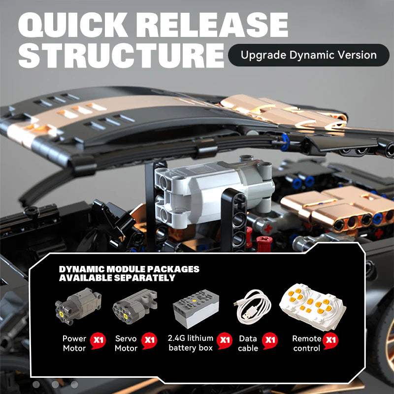 Brick MOC Lamborghini P1 Sports Car | Remote Control, Opening Features, 1309 pcs - Brick Car Merchant