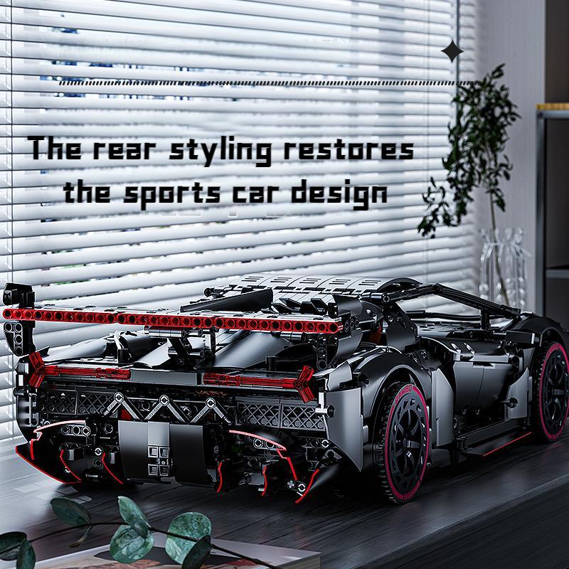 Brick MOC Lamborghini VENENO Silver Grey | Remote Control, Electric Air Suspension, Scissor Doors, Exclusive Body Panels, Exclusive Tire Alloys, 3711 pcs - Brick Car Merchant