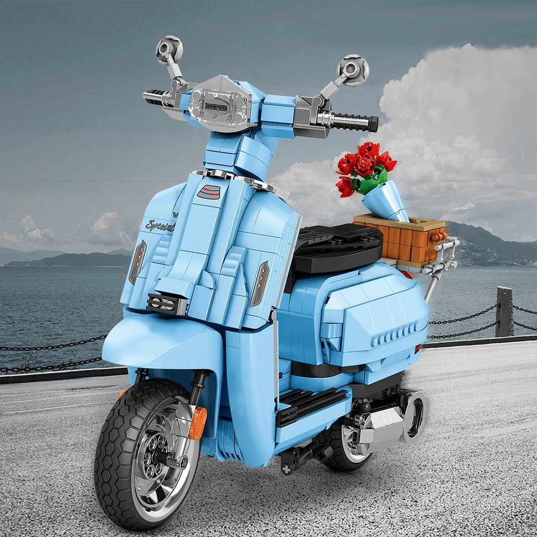 Brick MOC Lambretta V200 Special | 1168pcs - Brick Car Merchant