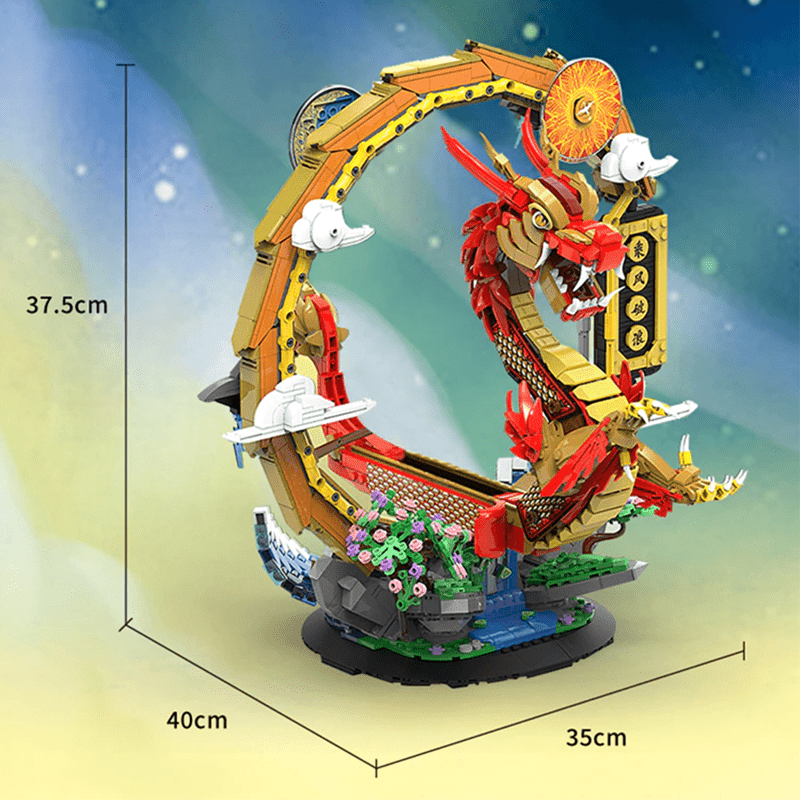 Brick MOC Long Teng Dragon Boat | 2037pcs - Brick Car Merchant