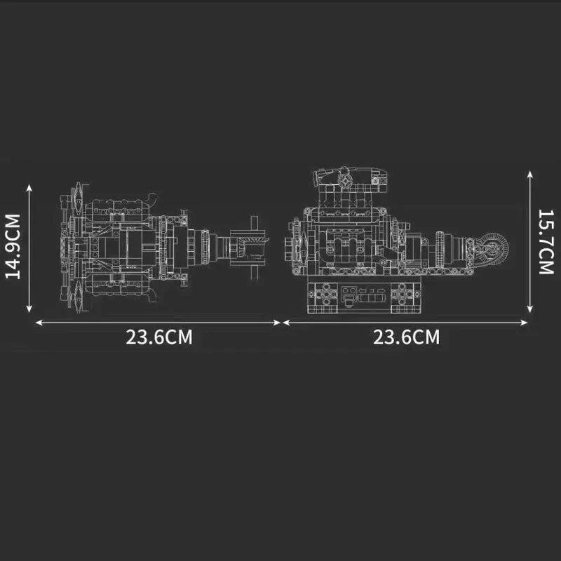 Brick MOC MCL Supercar V8 Engine | 737pcs - Brick Car Merchant