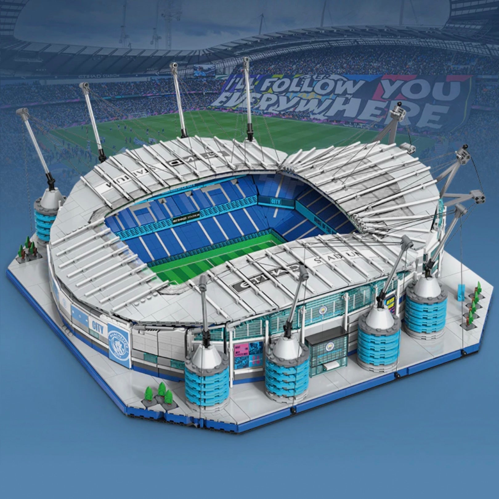 Brick MOC Manchester City Football Club Etihad Stadium | 4472pcs - Brick Car Merchant