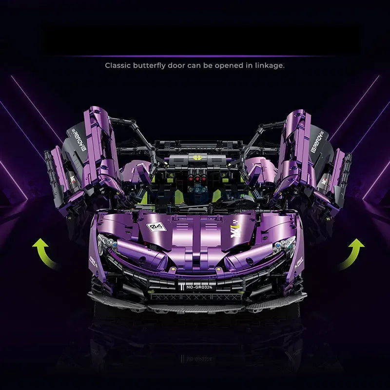 Brick MOC McLaren P1 GTR | Remote Control, Butterfly Doors, 3568 pcs - Brick Car Merchant
