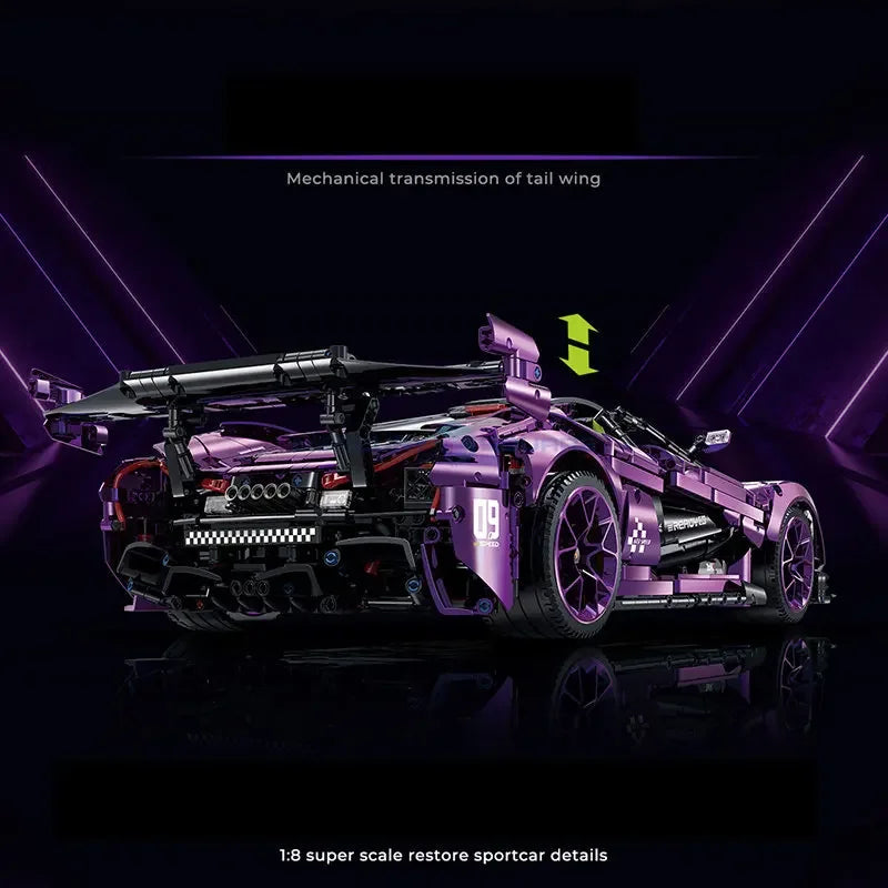 Brick MOC McLaren P1 GTR | Remote Control, Butterfly Doors, 3568 pcs - Brick Car Merchant