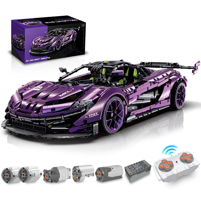 Brick MOC McLaren P1 GTR | Remote Control, Butterfly Doors, 3568 pcs - Brick Car Merchant