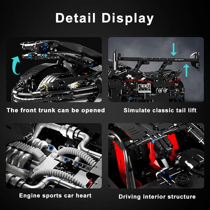 Brick MOC McLaren P1 | Remote Control, Lighting Features, 3677 pcs - Brick Car Merchant