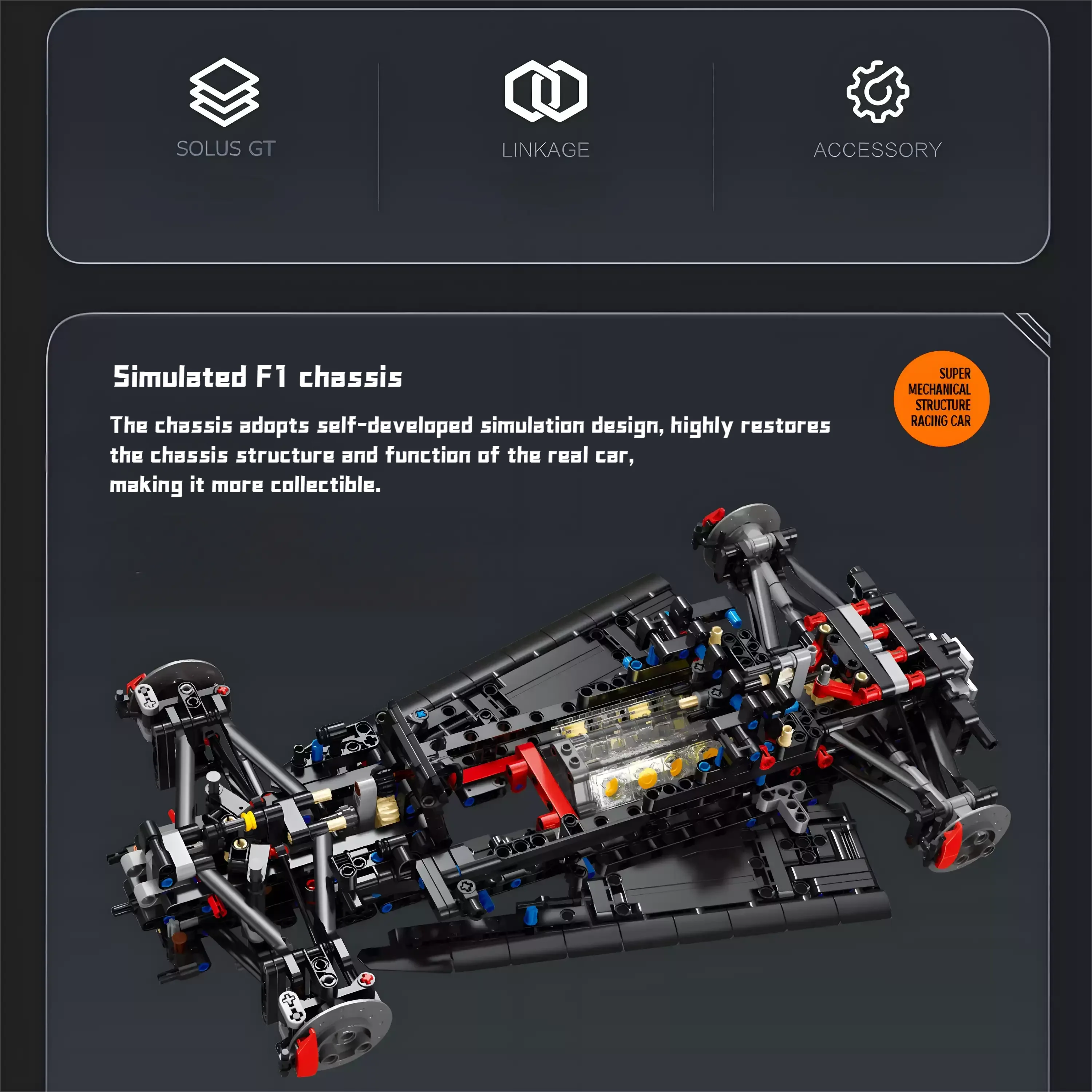 Brick MOC McLaren Solus-GT P1 Building Bricks Set | Remote Control, Spray Gradient Finish, Exclusive Molds, 2135pcs - Brick Car Merchant