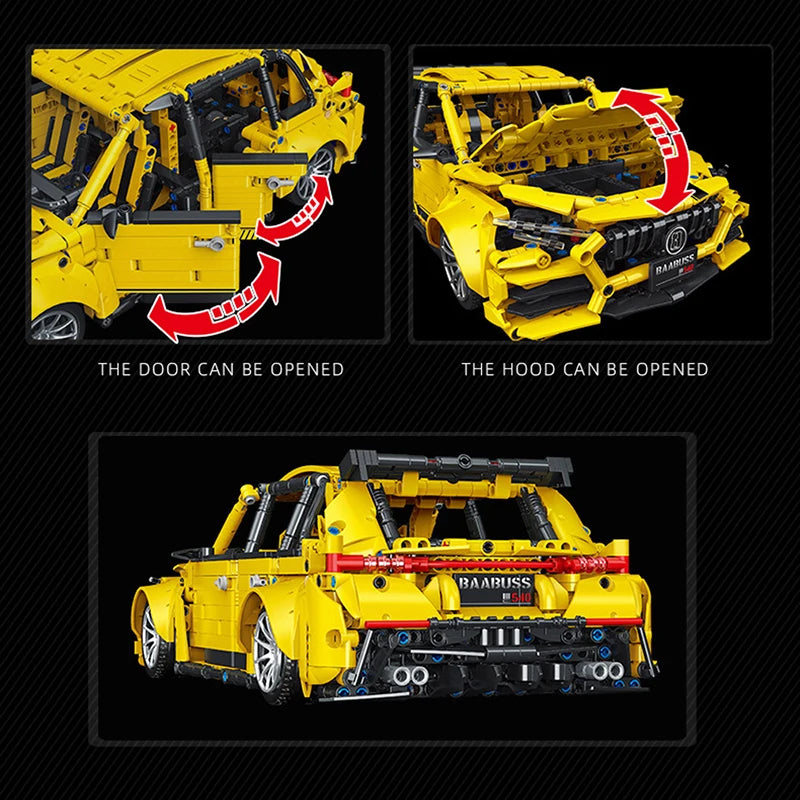 Brick MOC Mercedes Benz A45S AMG | Opening Features, Realistic Brabus Kit, 1870 pcs - Brick Car Merchant