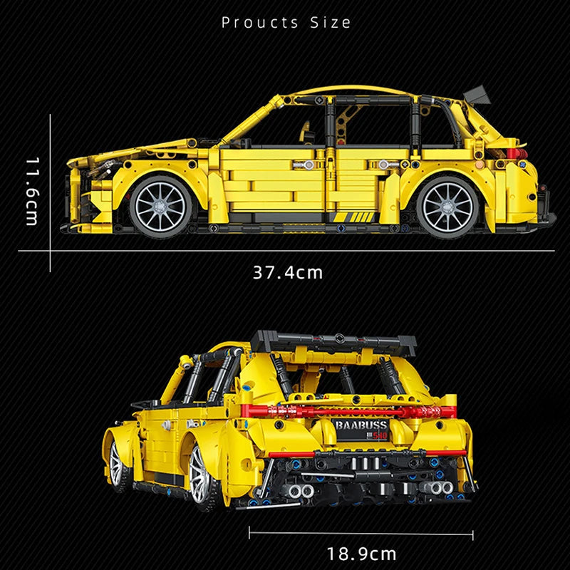 Brick MOC Mercedes Benz A45S AMG | Opening Features, Realistic Brabus Kit, 1870 pcs - Brick Car Merchant