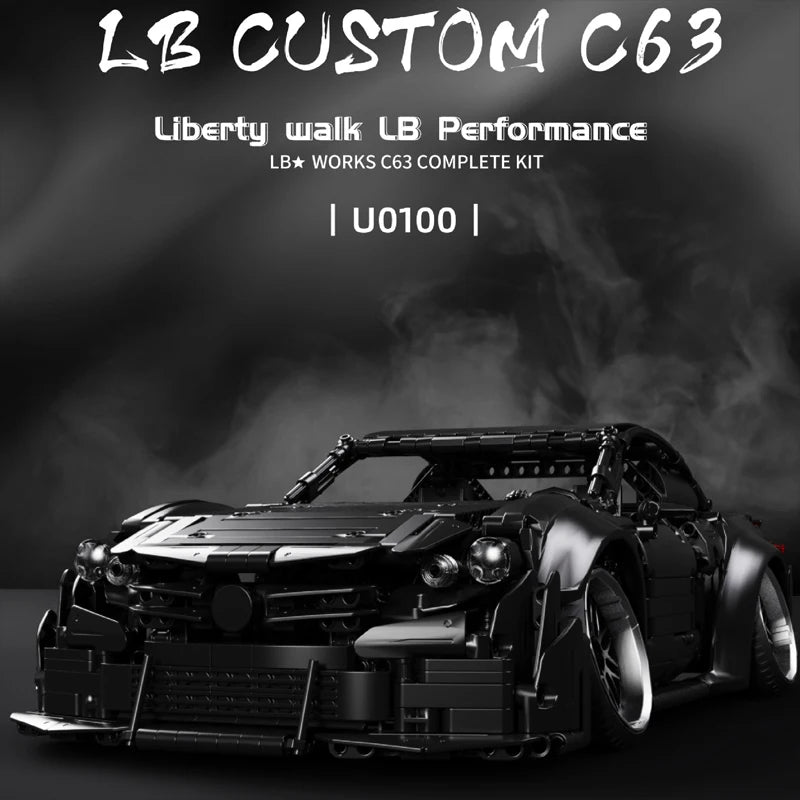 Brick MOC Mercedes Benz C63 AMG Shadow Edition | Stanced, 2267 pcs - Brick Car Merchant