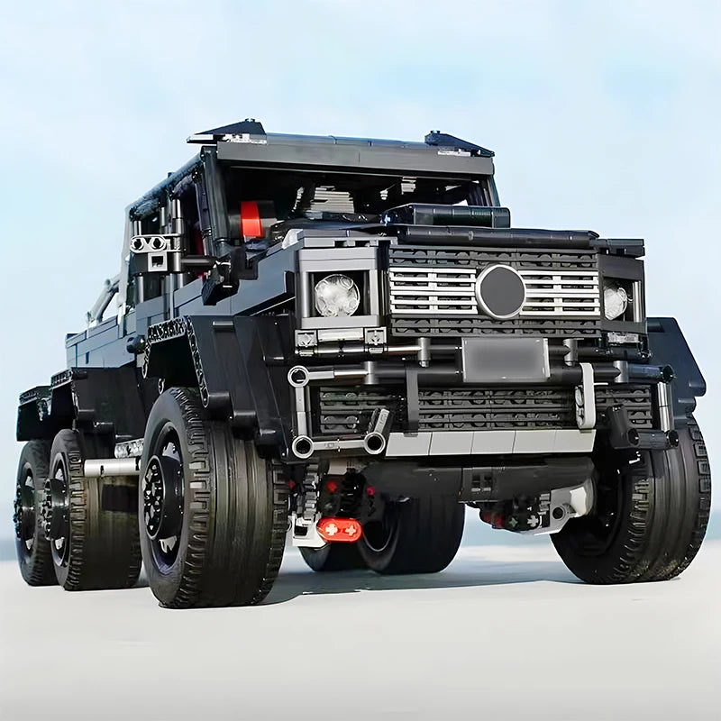 Brick MOC Mercedes G63 AMG, Brabus G800 6x6 Off-Road Pickup SUV | Remote Control, All-Terrain Off-Roading, Exclusive XL Tyres, Gear Shifter, Opening Features, Detailed Linkage and Differential, 6WD, Openable Sunroof, 3300pcs - Brick Car Merchant