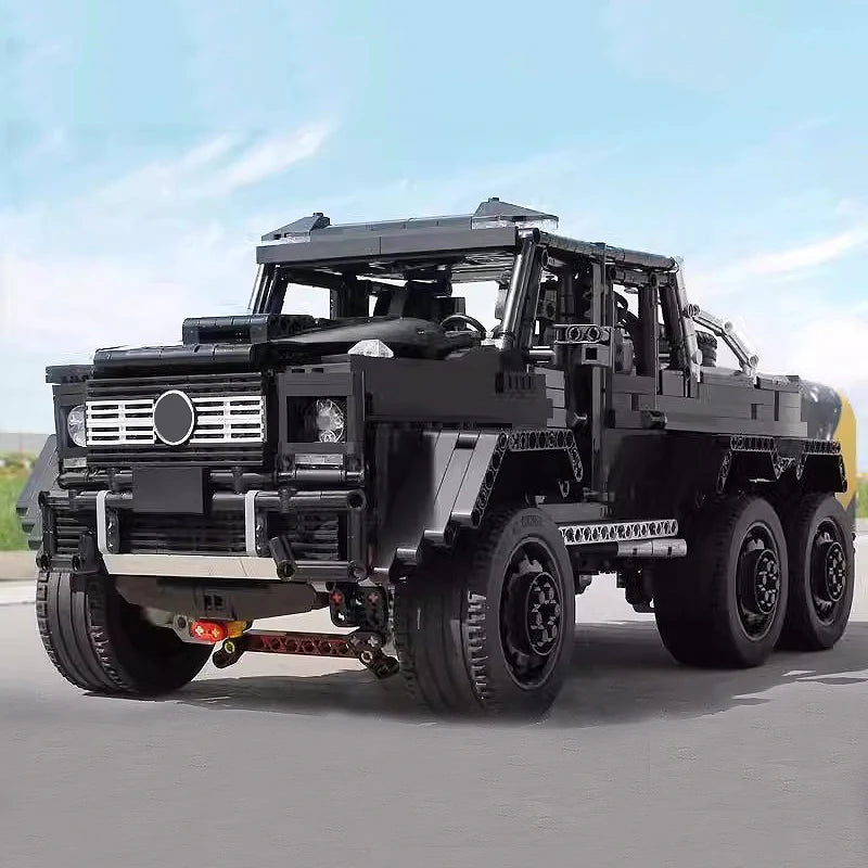 Brick MOC Mercedes G63 AMG, Brabus G800 6x6 Off-Road Pickup SUV | Remote Control, All-Terrain Off-Roading, Exclusive XL Tyres, Gear Shifter, Opening Features, Detailed Linkage and Differential, 6WD, Openable Sunroof, 3300pcs - Brick Car Merchant