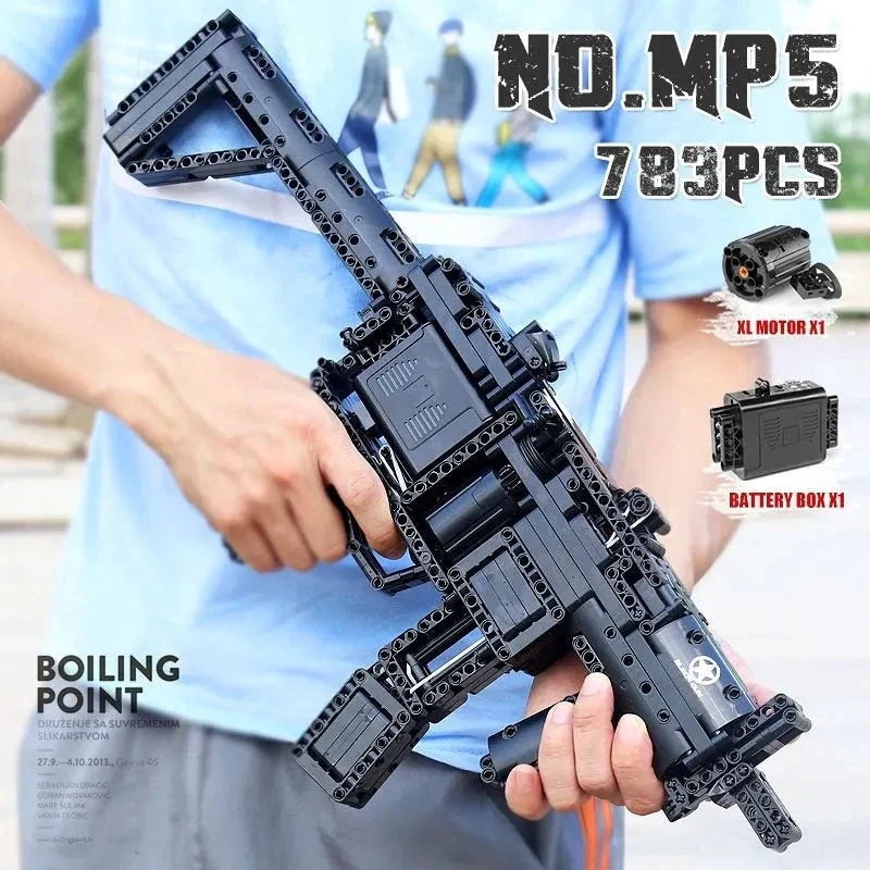 Brick MOC Military Motorized MP5 SMG | 796pcs - Brick Car Merchant