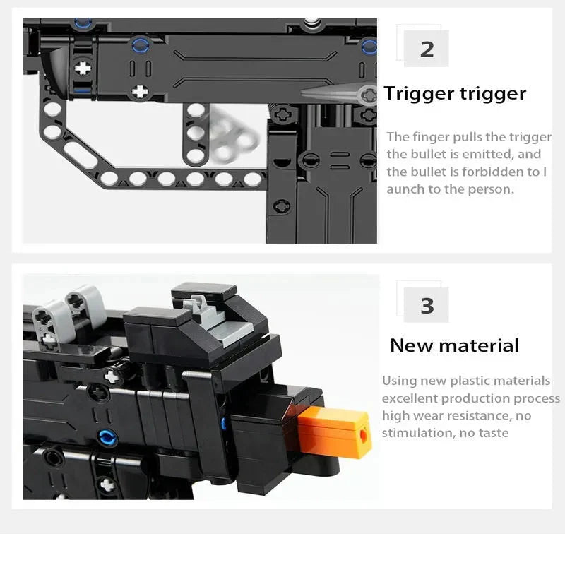 Brick MOC Military UZI SMG | 359pcs - Brick Car Merchant