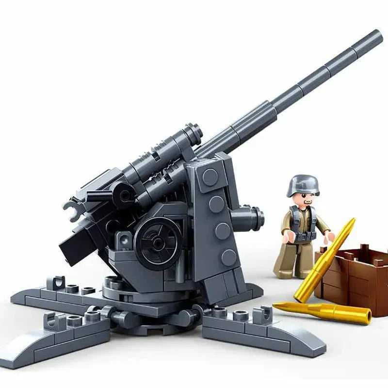 Brick MOC Military WW2 Normandy Landing 88MM Anti-Tank | 115pcs - Brick Car Merchant