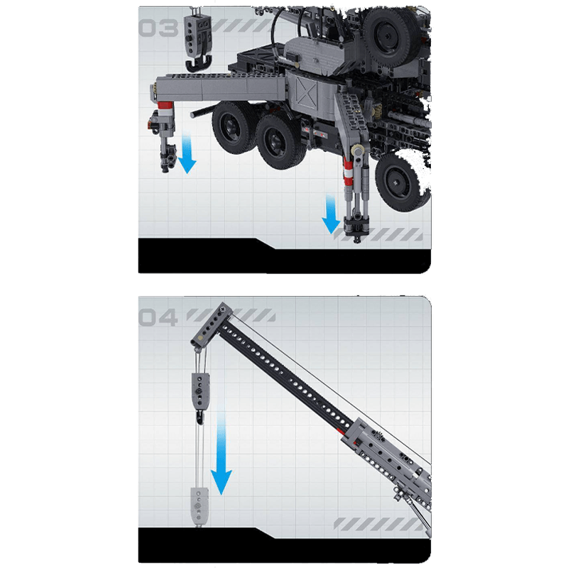 Brick MOC Mobile Crane Truck | 2686pcs - Brick Car Merchant