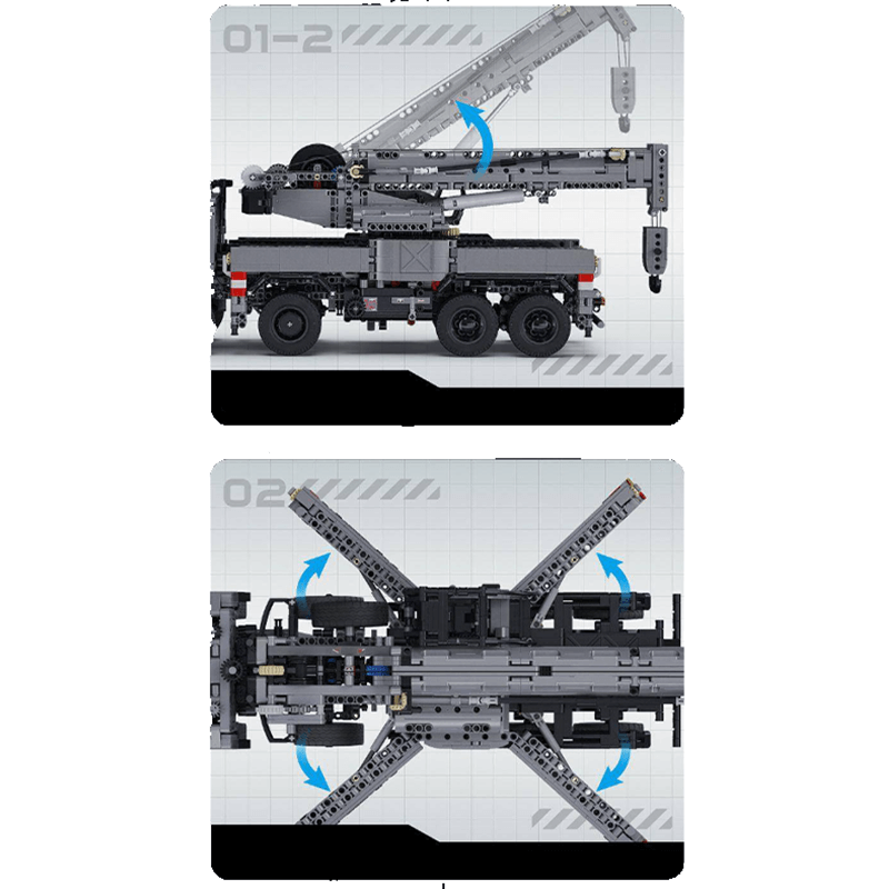 Brick MOC Mobile Crane Truck | 2686pcs - Brick Car Merchant