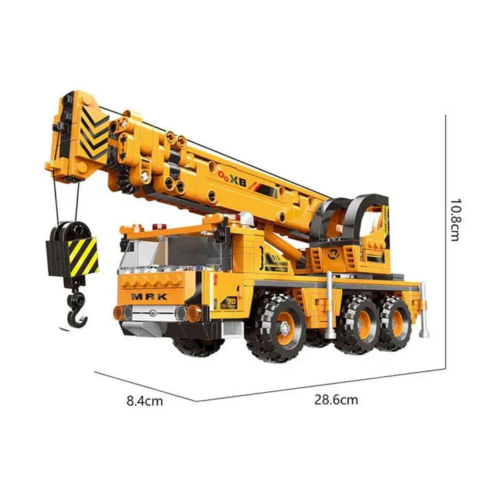 Brick MOC Mobile Crane Truck Model | 657pcs - Brick Car Merchant