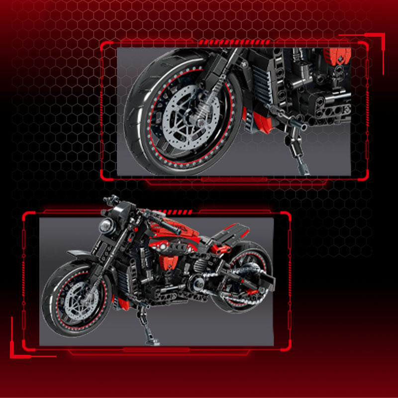 Brick MOC Modern Cruiser Motorcycle | 825pcs - Brick Car Merchant