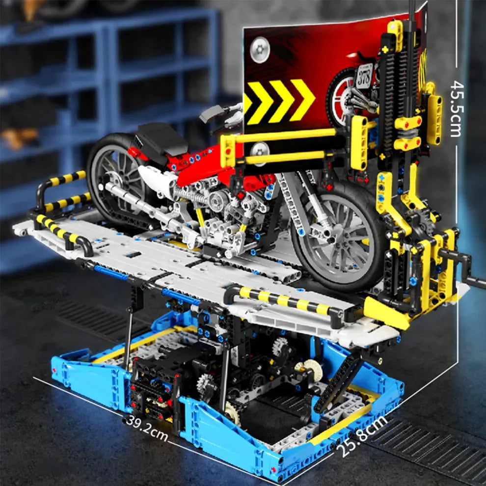 Brick MOC Motorcycle Simulation Test Bench | 1201pcs - Brick Car Merchant