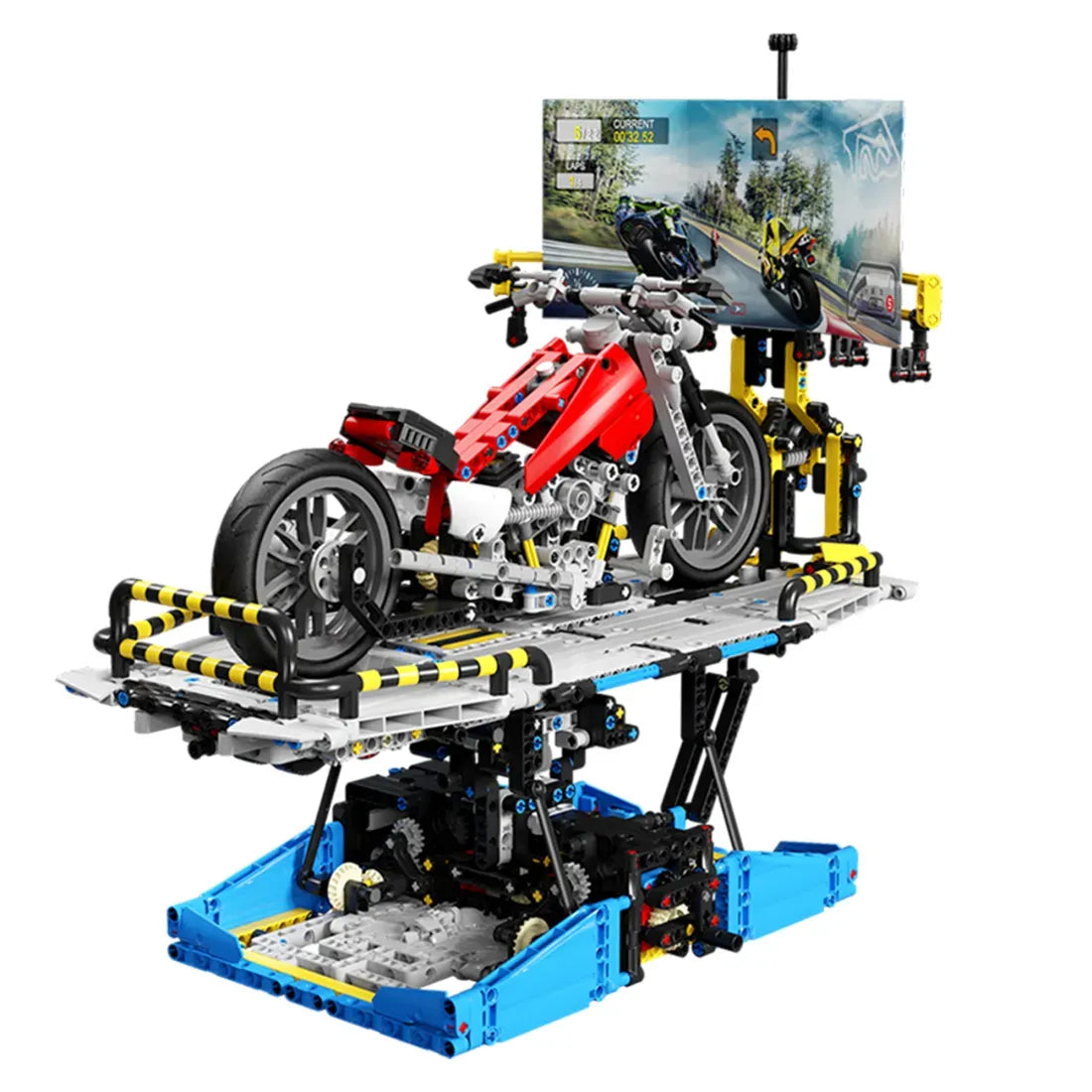 Brick MOC Motorcycle Simulation Test Bench | 1201pcs - Brick Car Merchant