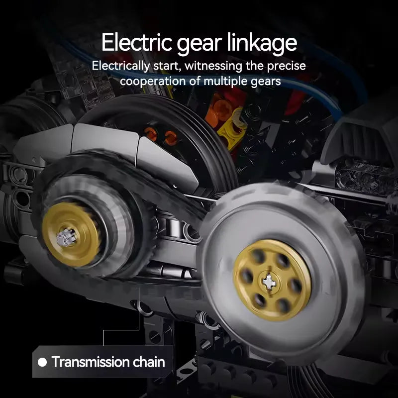 LEGO MOC American Motorcycle V-Twin Engine | 867pcs - Brick Car Merchant