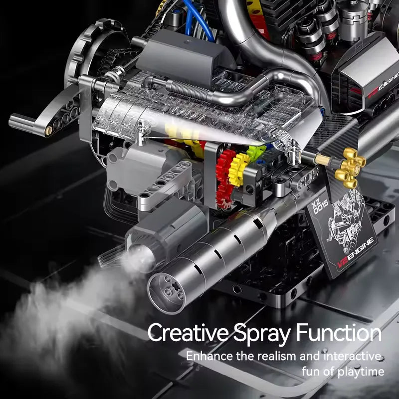 LEGO MOC American Motorcycle V-Twin Engine | 867pcs - Brick Car Merchant