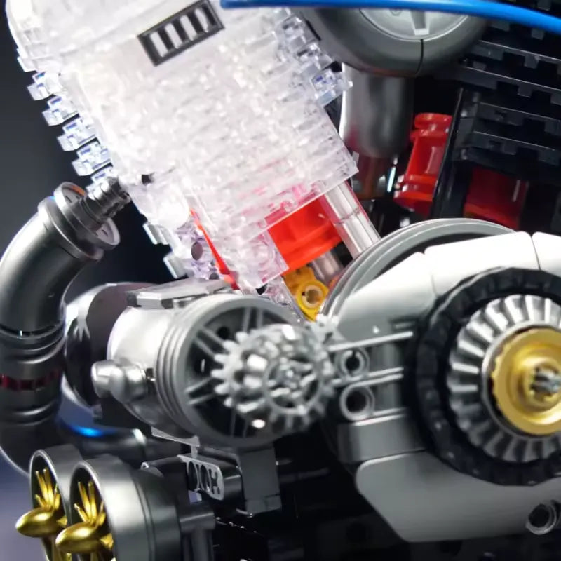LEGO MOC American Motorcycle V-Twin Engine | 867pcs - Brick Car Merchant