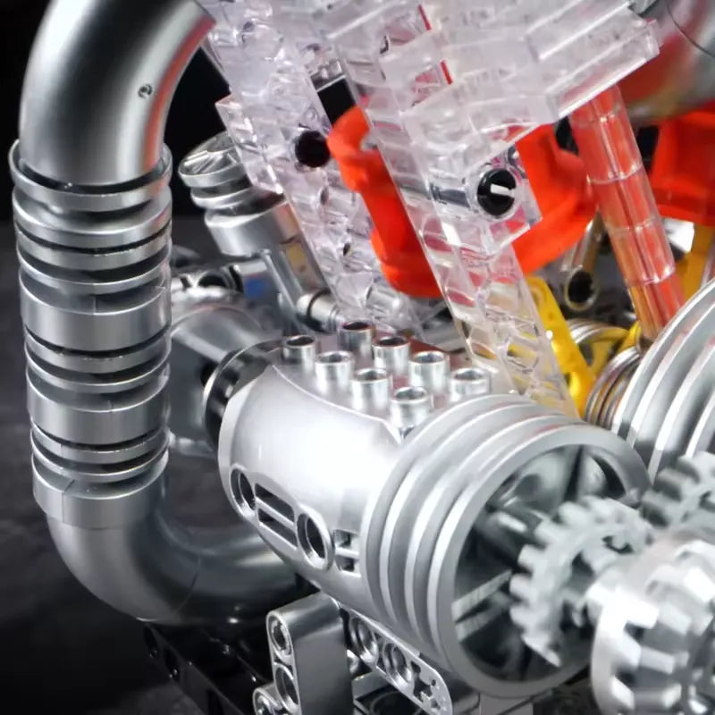 LEGO MOC American Motorcycle V-Twin Engine | 867pcs - Brick Car Merchant