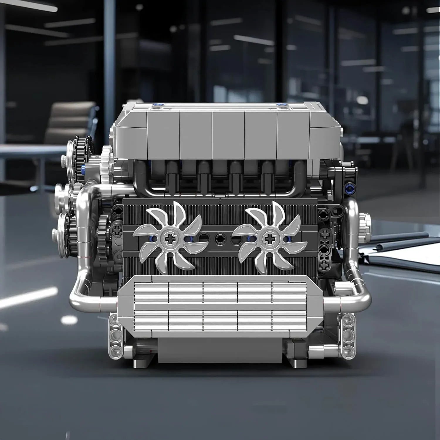Brick MOC Motorised Inline-6 German Engine | 744pcs - Brick Car Merchant