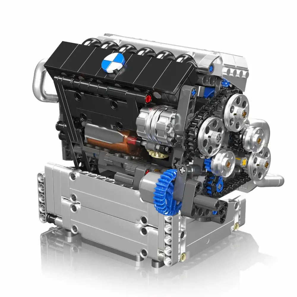 Brick MOC Motorised Inline-6 German Engine | 744pcs - Brick Car Merchant
