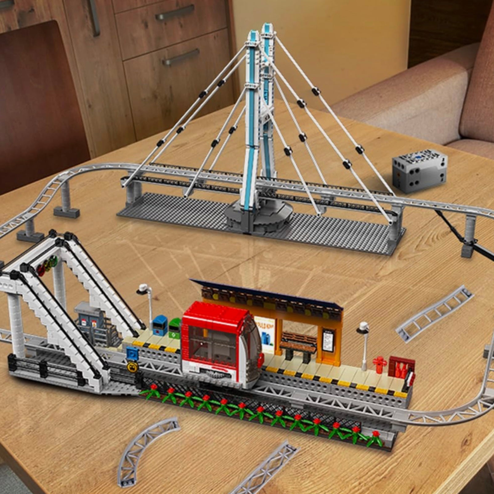 Brick MOC Motorised Monorail | 1488pcs - Brick Car Merchant