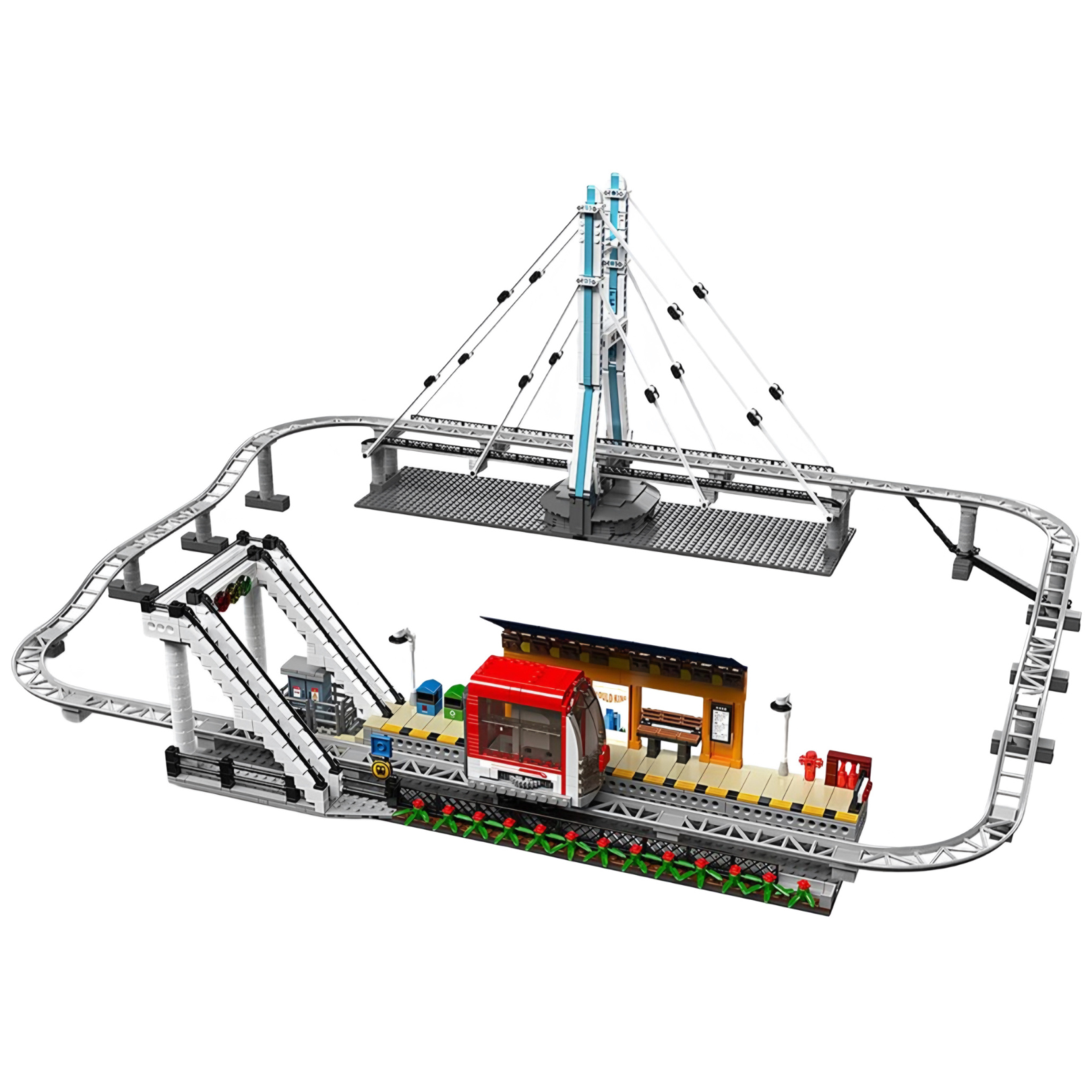Brick MOC Motorised Monorail | 1488pcs - Brick Car Merchant