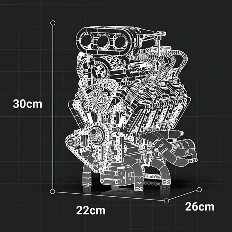 Brick MOC Motorised Muscle V8 | 2347pcs - Brick Car Merchant