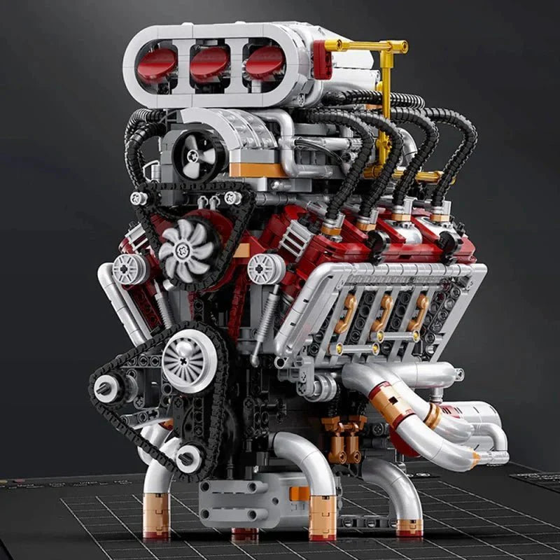 Brick MOC Motorised Muscle V8 | 2347pcs - Brick Car Merchant