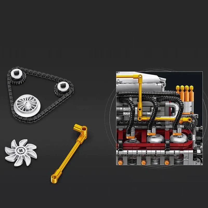 Brick MOC Motorised Muscle V8 | 2347pcs - Brick Car Merchant