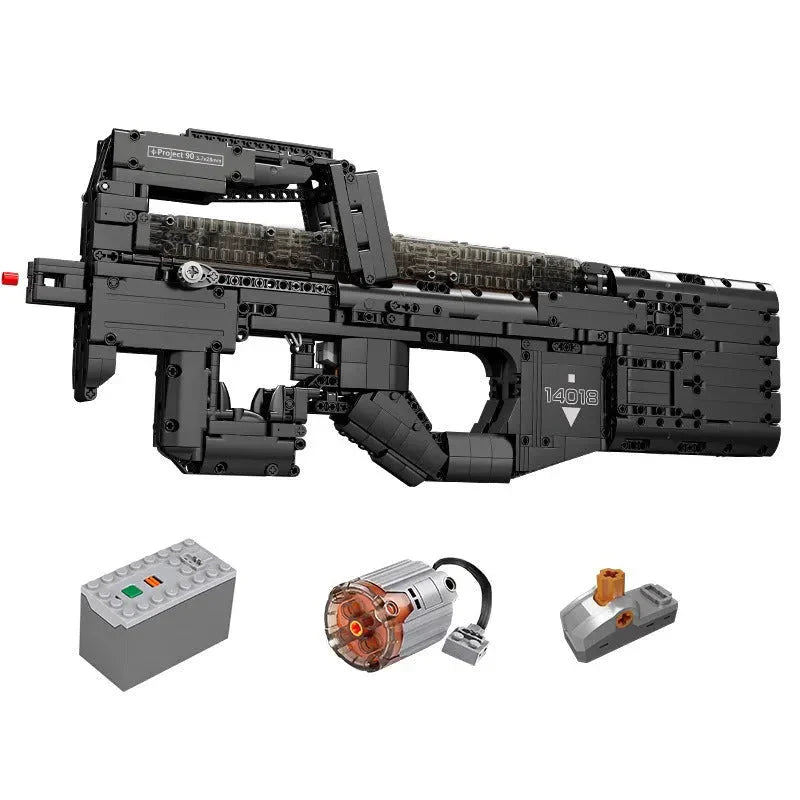 Brick MOC Motorised P90 SMG Gun | 1589 pcs - Brick Car Merchant