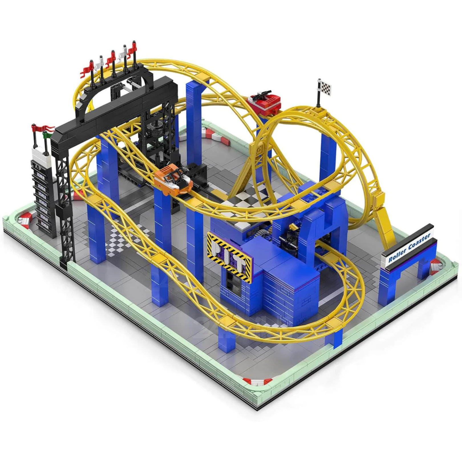 Brick MOC Motorised Roller Coaster | 1708pcs - Brick Car Merchant