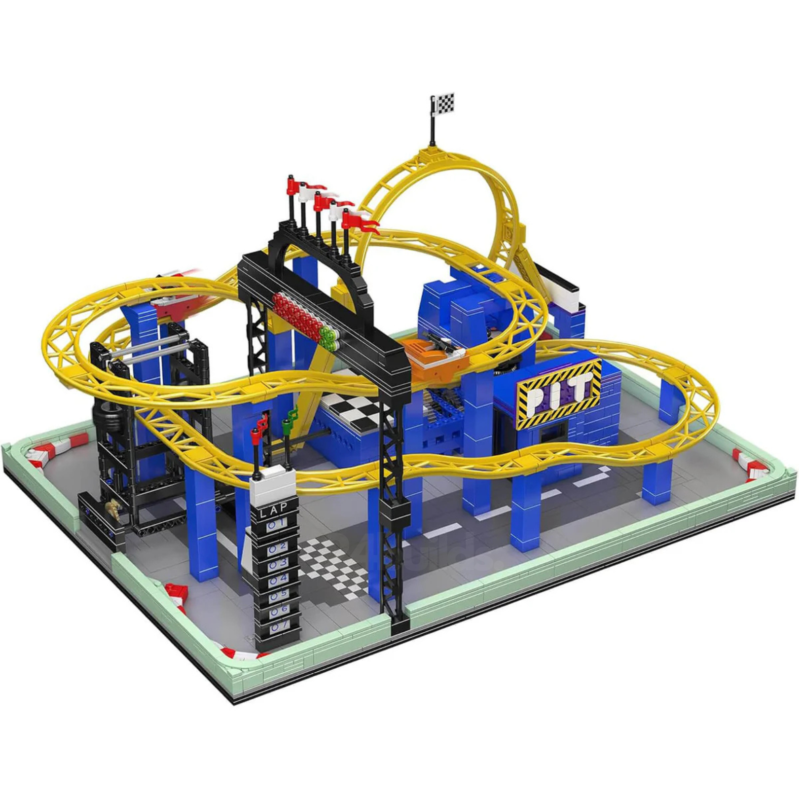 Brick MOC Motorised Roller Coaster | 1708pcs - Brick Car Merchant