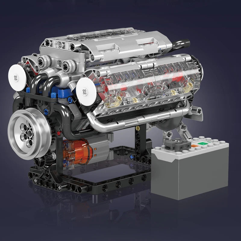 Brick MOC Motorised V8 Engine | 534 pcs - Brick Car Merchant