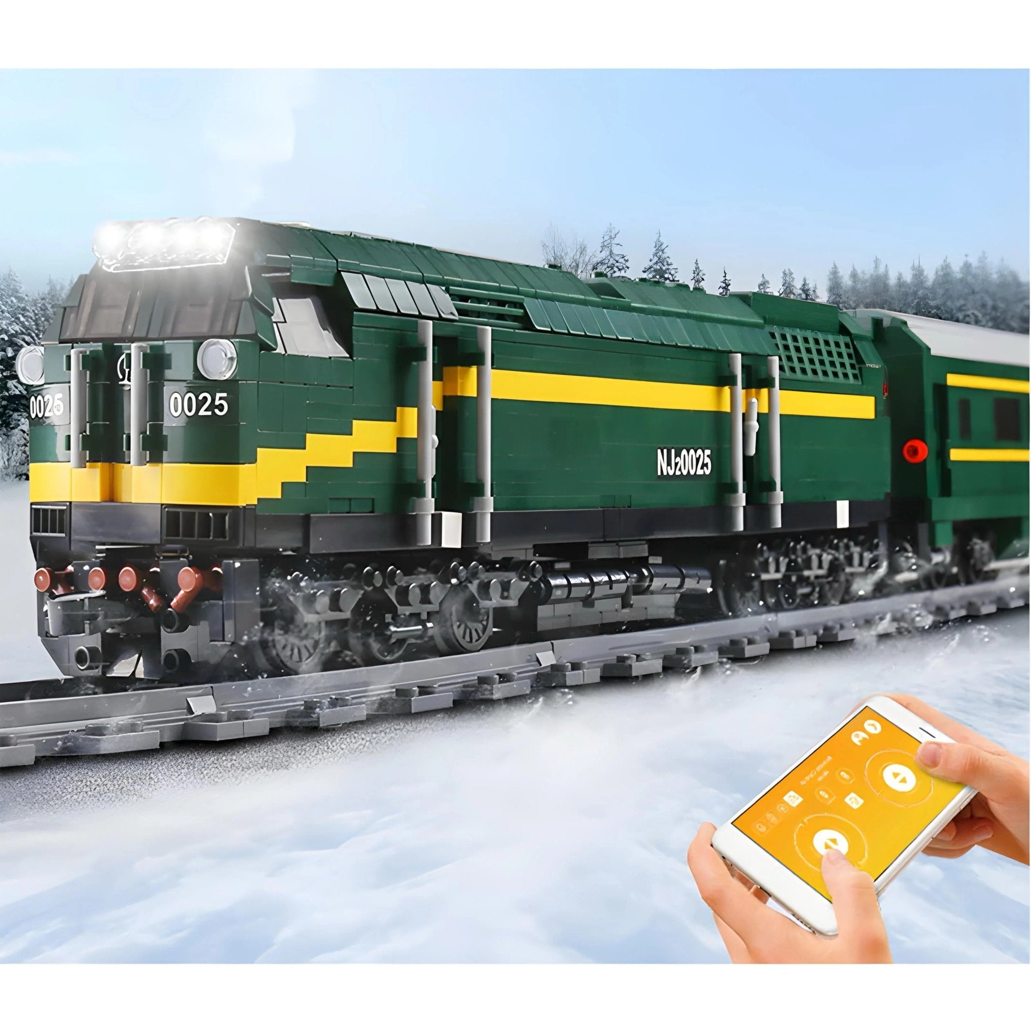 Brick MOC Motorized Diesel Locomotive | 2085pcs - Brick Car Merchant